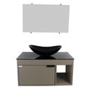 Ver imagem 2 de Gabinete Armário Banheiro 60cm Cuba Oval Preta