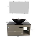 Ver imagem 5 de Gabinete Armário Banheiro 60cm Cuba Oval Preta