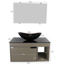 Ver imagem 5 de Gabinete Armário Banheiro 60cm Cuba Oval Preta