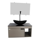 Ver imagem 1 de Gabinete Armário Banheiro 60cm Cuba Oval Preta