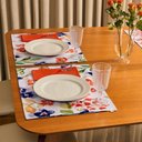 Ver imagem 2 de Conjunto Completo Mesa Posta Portina - Toque Floral Porcelana sem Talheres/copos/taças - 12 Peças