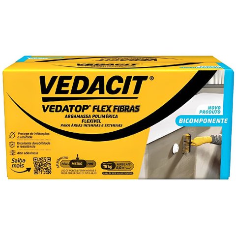 Argamassa Vedatop Flex Fibras Bicomponente 18kg - 132874 - Vedacit
