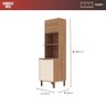 Torre Quente 3 Portas Espaço para Forno e Micro Mdp Raissa Nogal Off White - 5