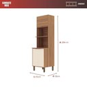 Ver imagem 5 de Torre Quente 3 Portas Espaço para Forno e Micro Mdp Raissa Nogal Off White