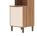 Ver imagem 3 de Torre Quente 3 Portas Espaço para Forno e Micro Mdp Raissa Nogal Off White