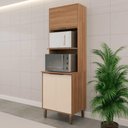 Ver imagem 4 de Torre Quente 3 Portas Espaço para Forno e Micro Mdp Raissa Nogal Off White