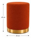 Ver imagem 2 de Puff Rodapé Dourado, Cor Terracota Boucle - Let Móveis
