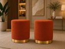Ver imagem 4 de Puff Rodapé Dourado, Cor Terracota Boucle - Let Móveis