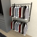 Ver imagem 1 de Arara de Roupas para Loja Quarto Closet 4 Peças Regulável 100x100 Cm Cor Preto Kit Clst1p28