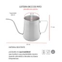 Ver imagem 3 de Bule Bico de Pato Chaleira Leiteira Inox Bar Cafeteria 600ml