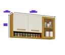 Ver imagem 3 de Aéreo Cozinha 3 Portas Dáfnia - Cinamomo/Off White - Cucina