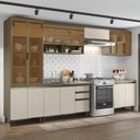 Ver imagem 2 de Cozinha Completa 6 Peças Connect Duna/cristal com Cristaleira e Aéreo Vidro - Móveis Henn