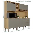 Ver imagem 3 de Armário de Cozinha 6 Portas 2 Gavetas New Topázio Cinza/Jequitibá/Granizo