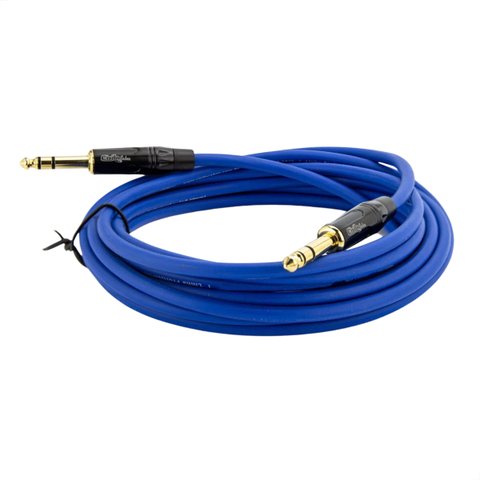 Cabo P10 para P10 Estereo Profissional - Azul 10 Metros