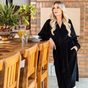 Ver imagem 3 de Roupão Longo Vairelli Susi Preto Tamanho M
