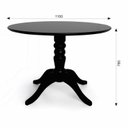 Ver imagem 2 de Mesa Redonda Madeira Maciça Pé Central Torneado 4 Lugares Gardênia Yescasa Preto