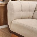 Ver mais imagens de Sofá 3 Lugares Peonia Living 240 Cm Acquablock/ Tecido Sintético Pés Madeira Nobre Luxo