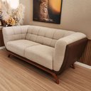 Ver imagem 1 de Sofá 3 Lugares Peonia Living 240 Cm Acquablock/ Tecido Sintético Pés Madeira Nobre Luxo