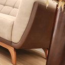 Ver imagem 7 de Sofá 3 Lugares Peonia Living 240 Cm Acquablock/ Tecido Sintético Pés Madeira Nobre Luxo