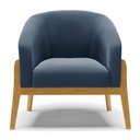 Ver imagem 3 de Kit 02 Poltronas Stella Suede Azul Marinho Base Madeira Castanho - D’Rossi