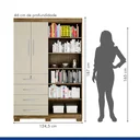 Ver imagem 4 de Armário Multiuso 2 Portas 4 Gavetas Lisboa Valdemóveis