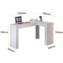 Ver imagem 4 de Escrivaninha Mesa Escritório Penteadeira em L Porta Objetos Jade 135,5cm Branca