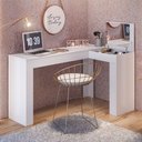 Ver imagem 1 de Escrivaninha Mesa Escritório Penteadeira em L Porta Objetos 135x82cm Jade