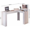 Ver imagem 2 de Escrivaninha Mesa Escritório Penteadeira em L Porta Objetos 135x82cm Jade