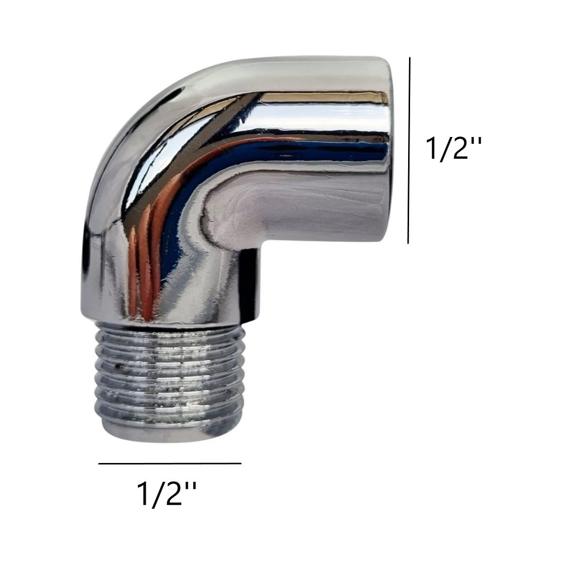 Joelho Cotovelo Curva Metal Crômado Macho X Fêmea 1/2 X 90° - 5