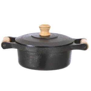 Caçarola Ferro Fundido 2 Alças Madeira Tampa Ferro 2,8 L