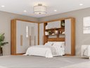 Ver imagem 1 de Guarda-Roupa Casal Modulado de Canto com Espelhos 9 Portas 2 Gavetas Multimóveis Cinamomo/Off White