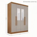Ver imagem 3 de Guarda-Roupa Casal Modulado de Canto com Espelhos 9 Portas 2 Gavetas Multimóveis Cinamomo/Off White