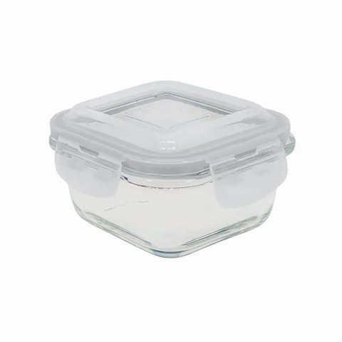 Pote Hermético Quadrado com Tampa Branco - 520Ml