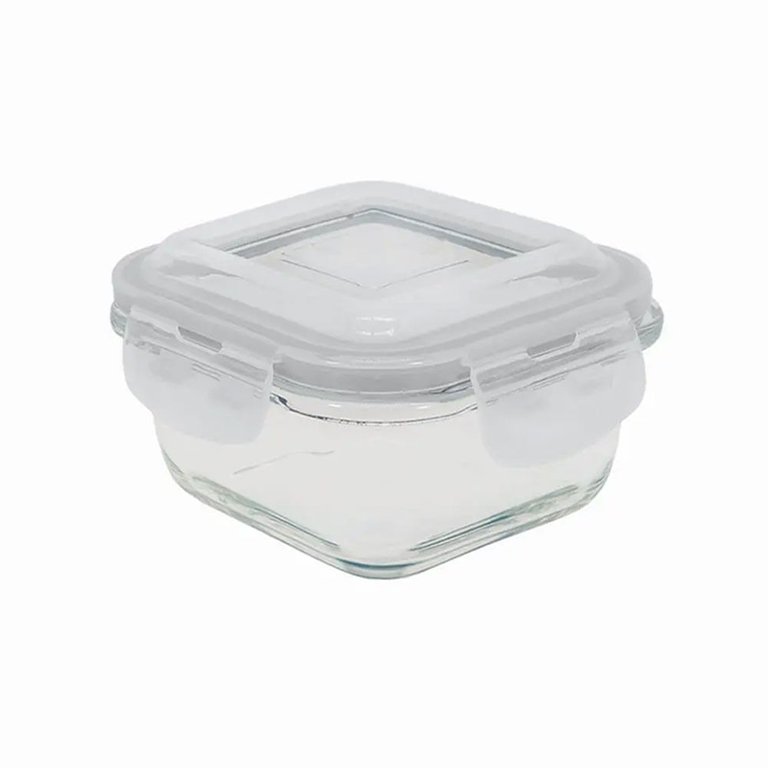 Pote Hermético Quadrado com Tampa Branco - 520Ml Pote Hermético Quadrado com Tampa Branco - 520Ml