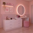 Ver imagem 5 de Penteadeira Escrivaninha Infantil/Juvenil em L com 6 Gavetas Leonie