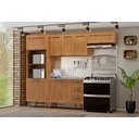 Ver imagem 1 de Cozinha Modulada em Madeira 9 Portas e 3 Gavetas com Torre Quente 2 Fornos Versalles Mel