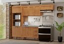 Ver imagem 1 de Cozinha Modulada em Madeira 9 Portas e 3 Gavetas com Torre Quente 2 Fornos Versalles Mel