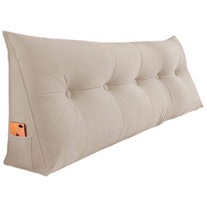 Almofada Para Cabeceira Encosto Apoio Lombar Spot 160cm com Porta Celular Suede - Desk Design Preto