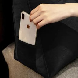 Almofada Para Cabeceira Encosto Apoio Lombar Spot 160cm com Porta Celular Suede - Desk Design Preto - 6