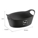 Ver imagem 3 de Kit 24 Cestos para Servir Batata Frita Preto 21x9cm Restaurante Bar Lancheria Uz Utilidades