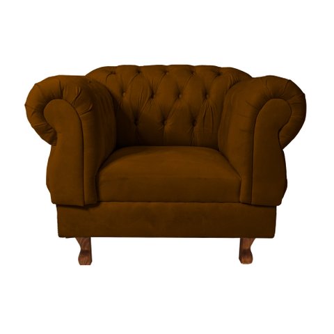Poltrona Elisabeth Chesterfield Capitone Veludo Terra Cota Decorativa / Sala, Tv, Estar, Recepção