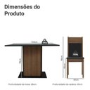 Ver imagem 3 de Conjunto Sala de Jantar Mesa Tampo de Vidro 4 Cadeiras Rustic/preto Viena Madesa