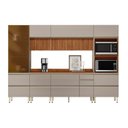 Ver imagem 2 de Cozinha Completa Modulada 6 Peças 100% MDF Proença Bege/Nogueira/Nude Prime