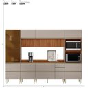Ver imagem 3 de Cozinha Completa Modulada 6 Peças 100% MDF Proença Bege/Nogueira/Nude Prime