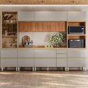 Ver imagem 1 de Cozinha Completa Modulada 6 Peças 100% MDF Proença Bege/Nogueira/Nude Prime