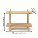 Ver imagem 3 de Aparador Montare 2 Prateleiras 75cm de Comprimento Carvalho