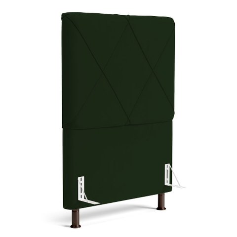 Cabeceira Cama Box Solteiro Mel 90cm com Frame Veludo Verde - Abmaza