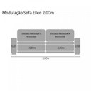 Ver imagem 6 de Sofá Retrátil e Reclinável Ellen 200cm 3 Lugares com Molas no Assento Encosto com Fibra Siliconada T