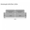 Ver imagem 6 de Sofá Retrátil e Reclinável Ellen 200cm 3 Lugares com Molas no Assento Encosto com Fibra Siliconada T