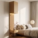 Ver imagem 1 de Ponte com Mesa de Cabeceira Planejada com Painel Ripado Samambaia CabeCasa MadeiraOriginals Marrom
